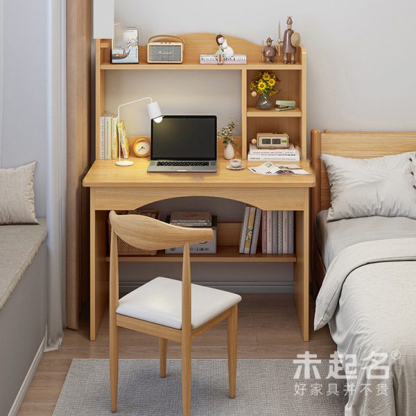 家用卧室学生高中生初中生写字桌落地书桌书架一体学习桌子MQ3270图片