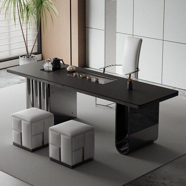 轻奢茶桌椅组合家用阳台现级感功夫茶台意式公黑色岩板茶桌,商业/办公家具,茶台/茶桌,淘宝优惠券,粉丝福利购,淘宝优惠卷