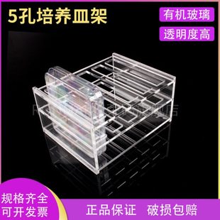 5孔培养皿架 10*10cm方形培养皿架100*100mm方形有机玻璃培养皿架