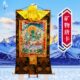 藏村绿度母唐卡矿物颜料尼泊尔棉布手工中式 裱西藏客厅禅意挂画 装