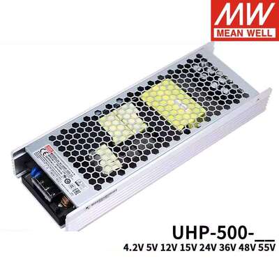 明纬开关电源UHP-500R 4.2V5V12V15V24V36V48V55 500W单组PFC