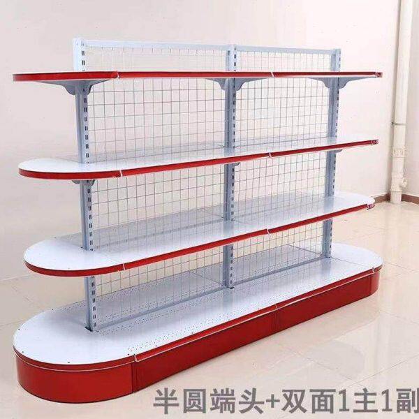小卖部便利店圆形展示架货架子新款货架客厅半圆超市货架双面