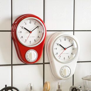 创意厨房挂钟做饭简约计时时钟迷你家用小钟表北欧静音定时器小型