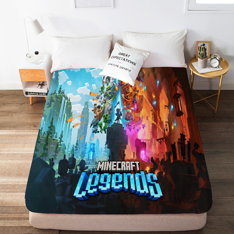 我的世界游戏床笠男生q卡通学生宿舍卧室全包床垫防尘保护罩子