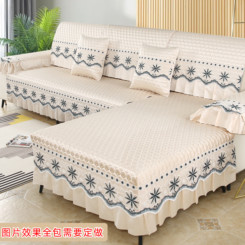 四季通用沙发垫防滑坐垫子欧式y2022新款加厚纯色皮沙发套罩巾高