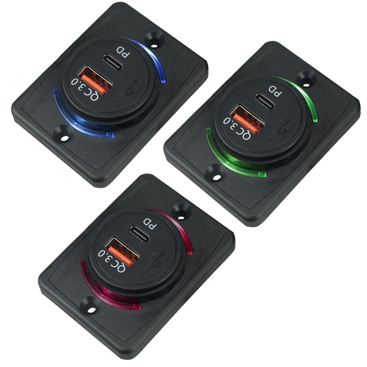 改装车充双usb充电器母座汽车后排巴士车载手机2Q4v充电口双口通