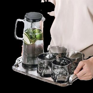 乔迁新居玻璃冷水壶水杯套装耐高温家用高端高颜值冰水泡壶凉水壶
