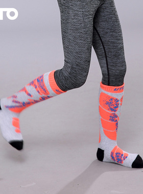 UTO悠途儿童滑雪袜男童高帮袜大童加厚防护袜女童保暖透气长筒袜