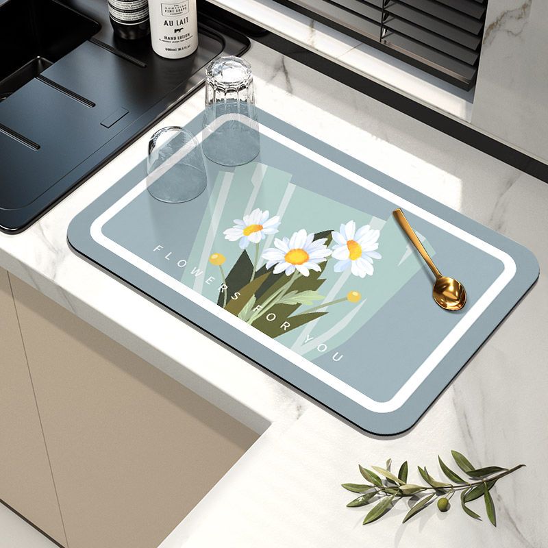 厨房硅藻泥垫台面防油污吸水垫卫生间洗手台垫碗筷杯子防滑沥水垫