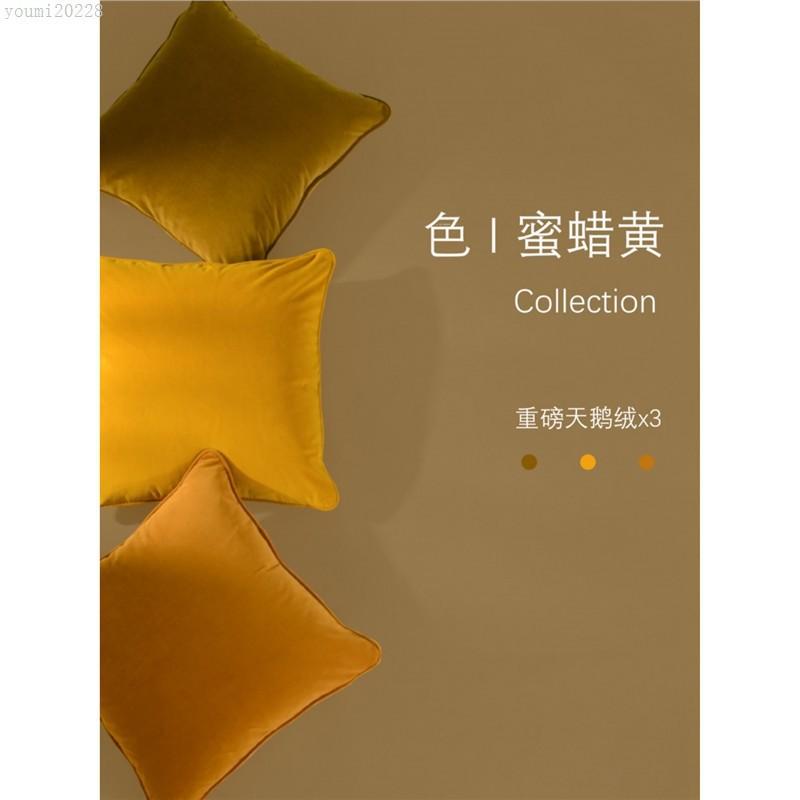 北欧轻奢简约纯色靠垫沙发客厅卧室床头大靠背素色天鹅绒抱枕腰靠