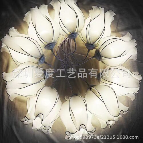 厂家直供新款婚礼吊顶布置装饰灯具创意婚庆道具10头铃兰花挂饰