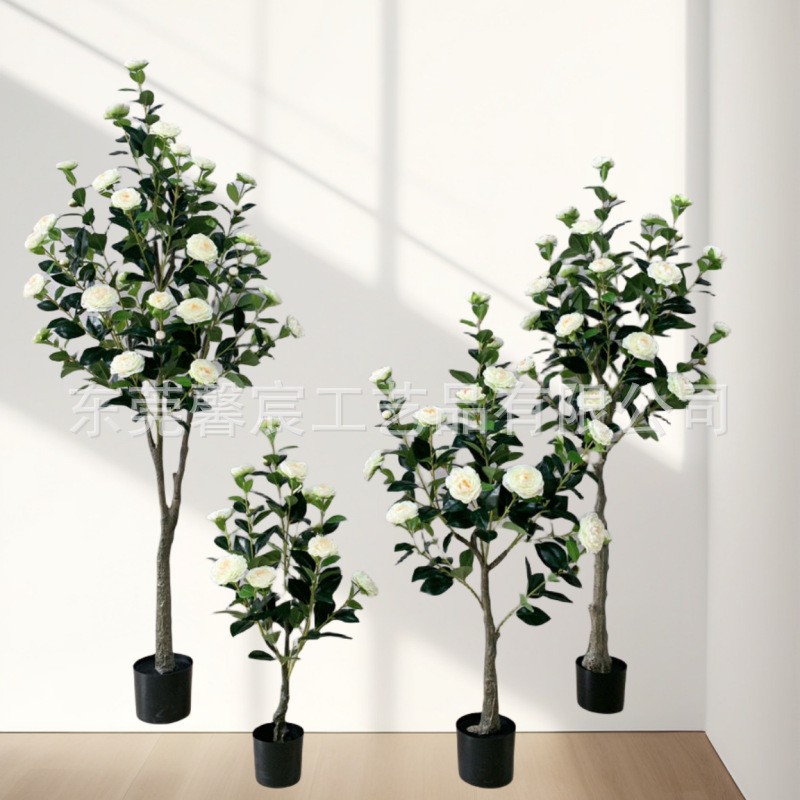 仿真茶花树山茶花家居装饰仿真花假花酒店装饰厂家    婚礼布
