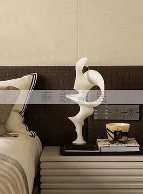 现代简约样板间售楼处床头柜桌面马毛托盘装饰品摆件组合搭配