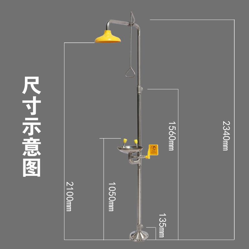 补天304不锈钢复合式洗眼器 立式双口应急喷淋洗眼器 厂家直销