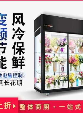 双门花店鲜花冰柜保鲜柜风冷无霜冷藏展示柜冰箱保险柜商用三门单