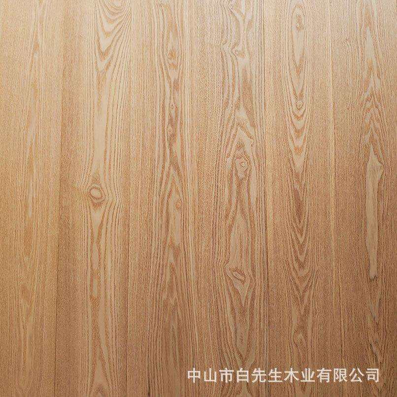 中山厂家直供实木新三层白腊木水曲柳原木色浅色实木复合地板大板