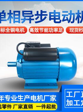 铜线单相异步电机0.75kwYL8012/1.1kwYL8022二极大功率设备配套