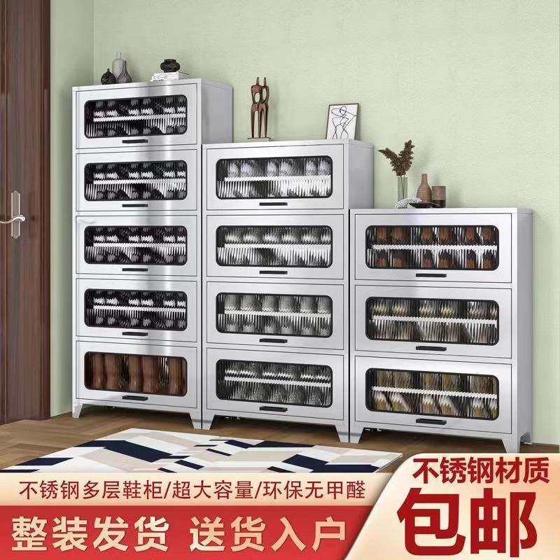不锈钢厨房餐边柜家用碗柜多功能橱柜备餐台餐厅锅具收纳柜储物柜