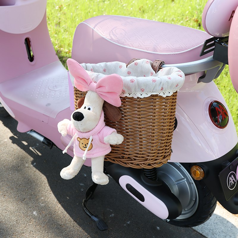 后置车筐车篮藤编车框书包车篓自行车三轮车后备箱尾箱菜篮子