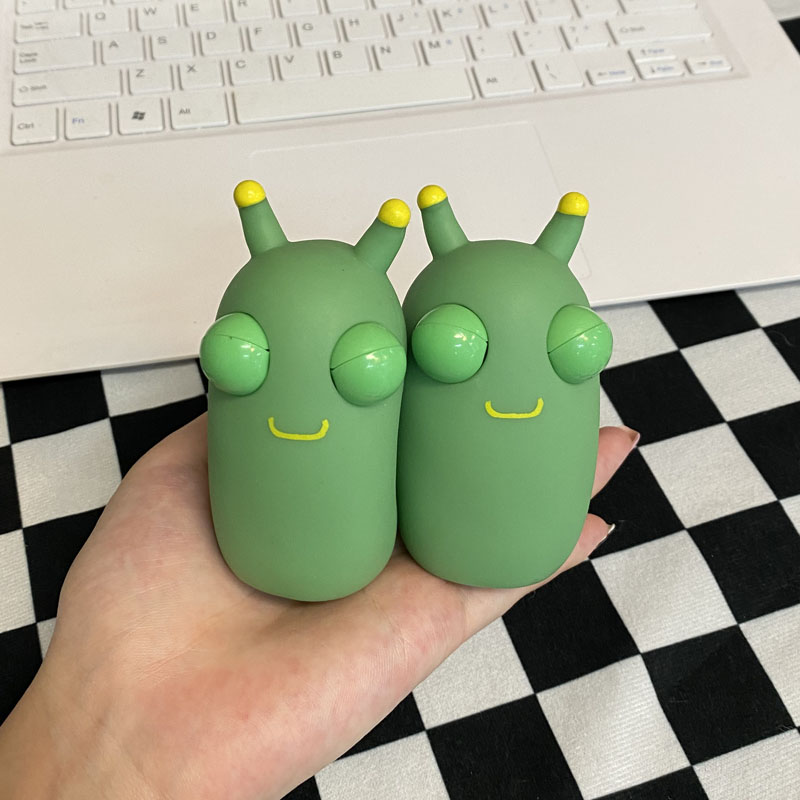 创意小菜虫瞪眼玩具减压神器捏捏乐礼品发泄小玩具网红解压整蛊