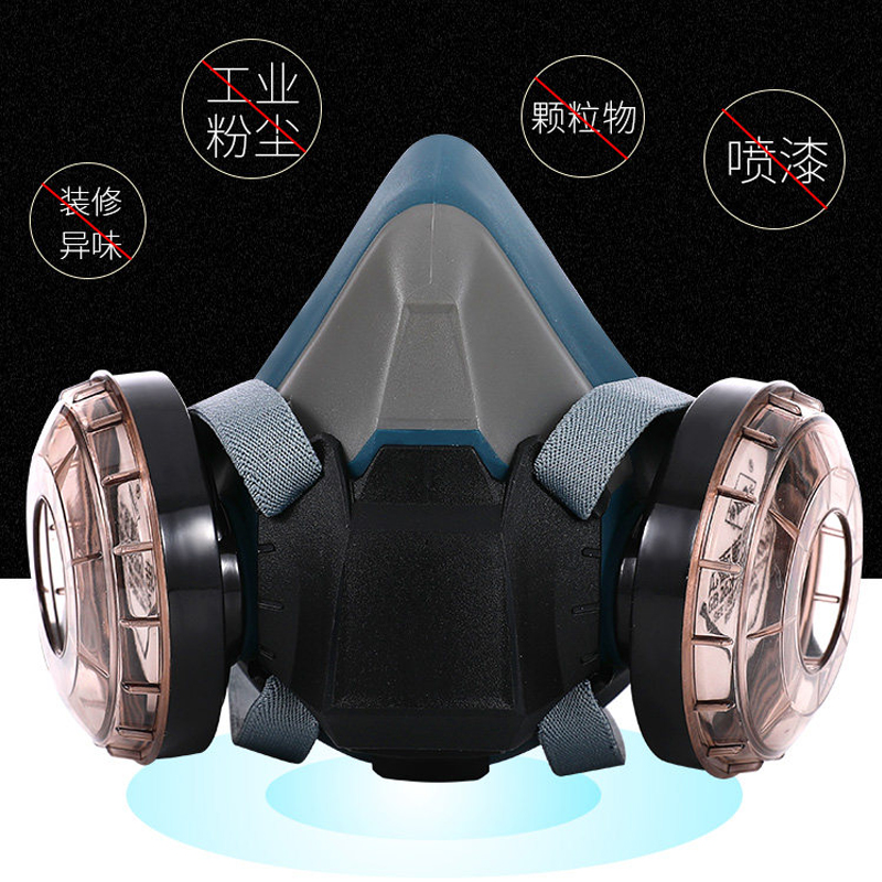 双罐防尘口罩防工业粉尘打磨高效防灰尘口鼻罩透气过滤棉全脸面具