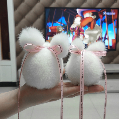 貂毛小兔子毛绒玩具垂耳兔女孩迷你小号可爱公仔书包挂件玩偶