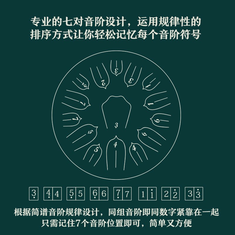 空灵鼓儿童15音14寸华蜀钢舌鼓梵音鼓初学者乐器色空鼓专业手碟鼓
