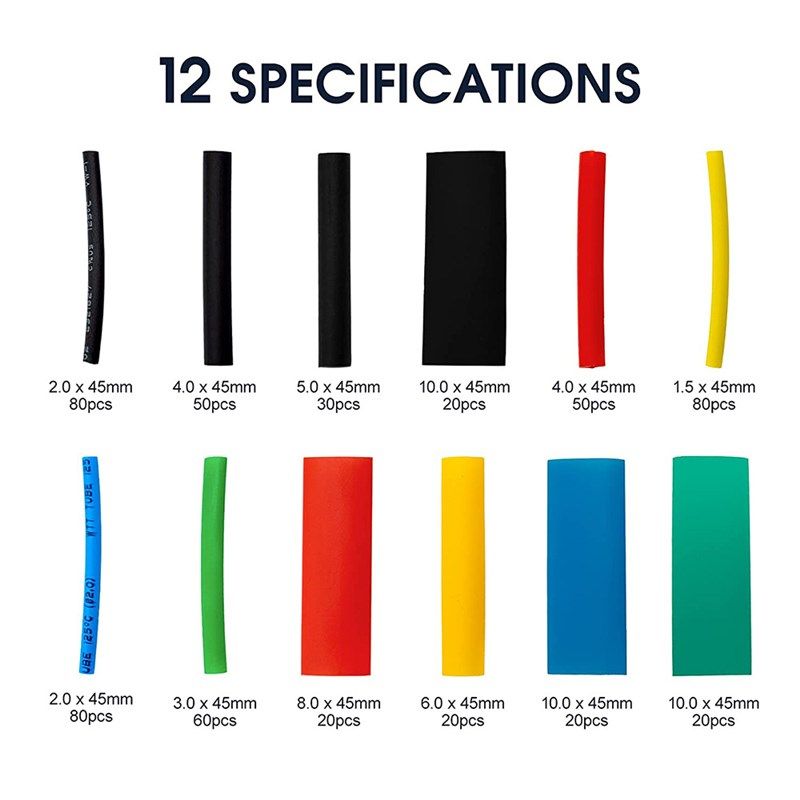 热缩套管保护套热缩管彩色电线绝缘盒装热缩管530pcs阻燃