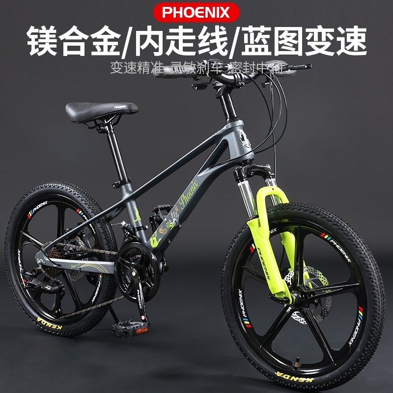 凤凰儿童山地自行车20/22寸镁合金变速男女青少年代步学生单车