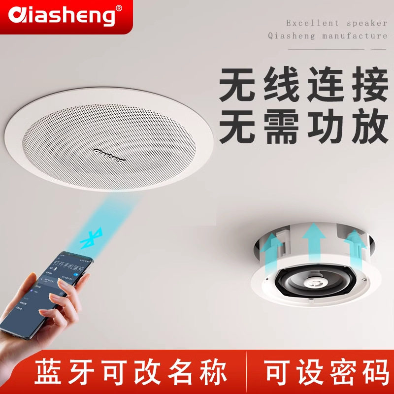 无线蓝牙吸顶音响吊顶嵌入式重低广播电视传媒设备