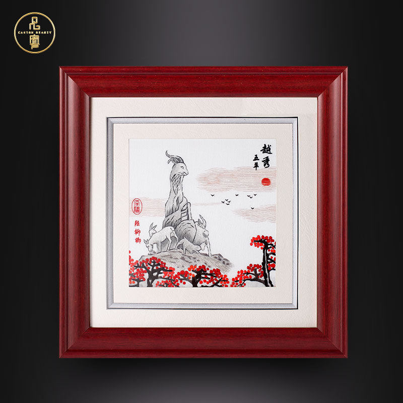 广州特色礼品工艺品品粤广绣粤绣纯手工刺绣摆件送老外客户