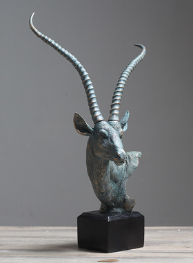 欧式羚羊头摆件创意抽象家居装饰品客厅办公室玄关摆设商务礼品