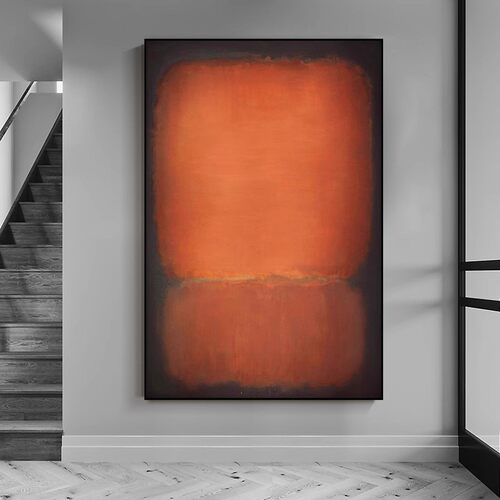手绘油画玄关抽象装饰画挂画罗斯科现代简约极简侘寂风轻奢肌理画