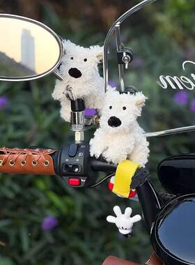 网红地白梗狗狗磁摩托饰装配件可爱电吸动车ck02自行车可拆西创意