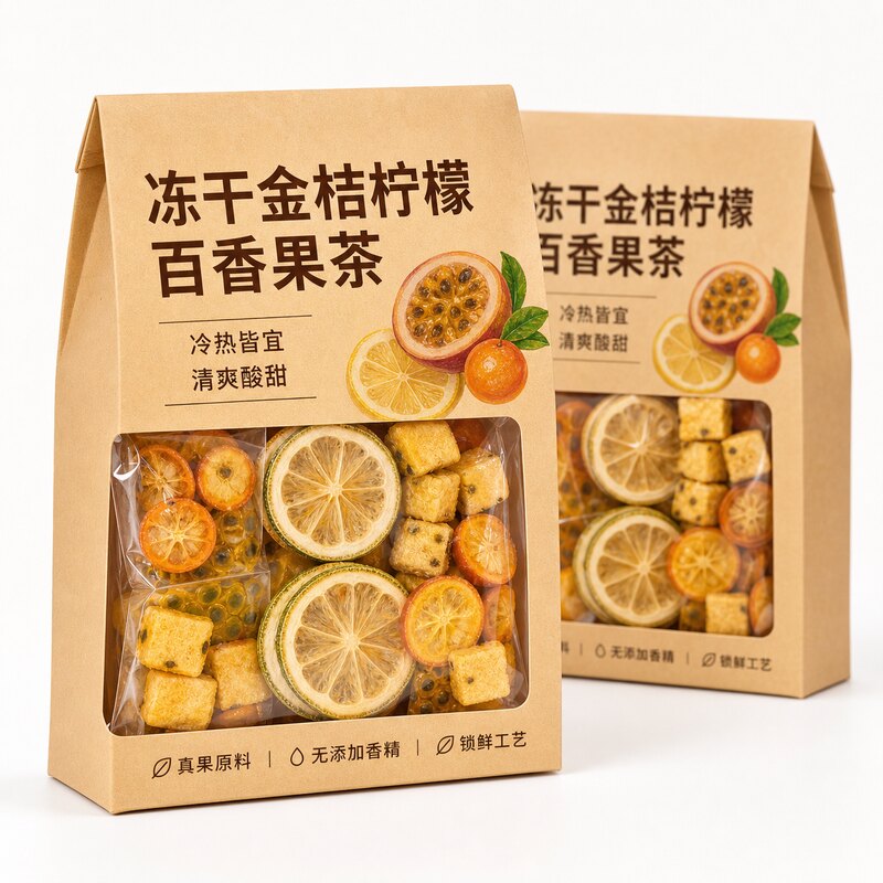 金桔柠檬百香果茶独立包装饮料组合水果新鲜冷泡水喝茶包冻干维c图片