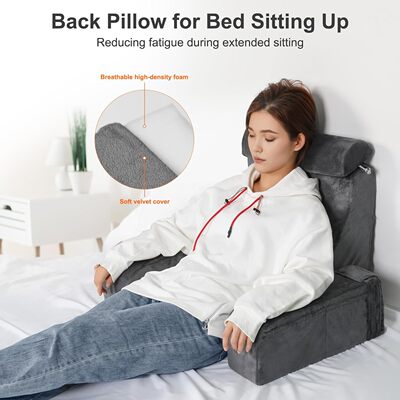 多功能床上阅读枕A29带扶手设计护腰设计学生宿舍懒人床头靠垫