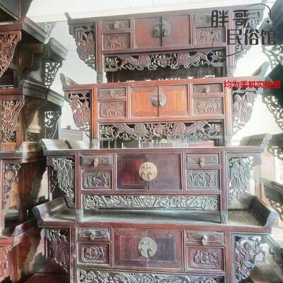 农家乐民宿民宿老物件80旧家具炕桌怀旧摆件橱子年代农村旧货小木