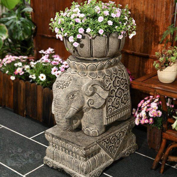 GZ6M庭院户外大象门墩摆件仿石墩花盆底座花园布置露台装饰阳台造,家居饰品,户外/庭院摆件,淘宝优惠券,粉丝福利购,淘宝优惠卷