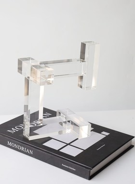 轻奢风高档水晶几k何摆件家居客厅电视柜样板房装饰抽象软装艺术