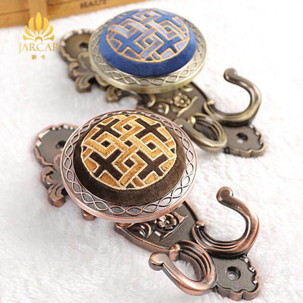 爵卡 中式绣花复古窗帘挂钩钩子精品多用途墙钩 创意装饰壁钩热卖