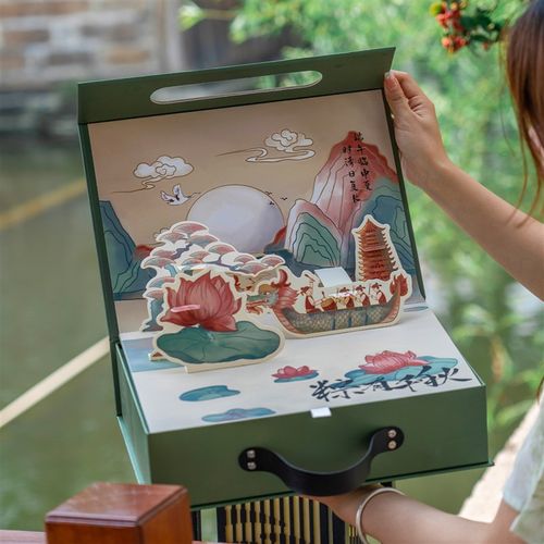 2025新款粽子包装p盒手提端午咸鸭蛋礼盒创意立体古风礼盒包空盒