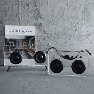 极简轻奢水晶创意收音机摆件售楼处样板间别墅书房客厅家居装饰品