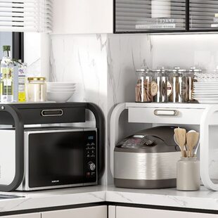 厨房置物架u型置物架电烤箱双层微波炉置物架烤箱架微锅炉架轻奢