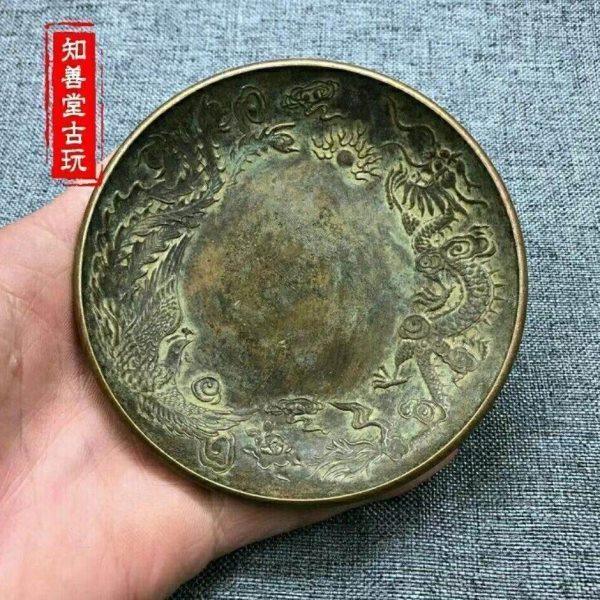 老铜加厚纯铜龙凤呈祥福寿小盘子铜杯垫茶托笔舔调色铜盘,饰品/流行首饰/时尚饰品新,摆件,淘宝优惠券,粉丝福利购,淘宝优惠卷