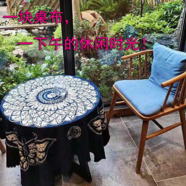云南新款民族工艺品大理白族手工全棉扎染桌布挂饰布桌巾蝴蝶之梦