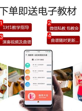 j8乐器拇指琴mbaalik便携式壁虎21琴初学者手指钢卡林巴琴g3