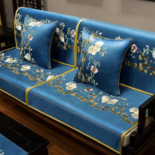 新中式刺绣沙发垫四季通用防滑轻奢简约现代坐垫套罩沙发巾靠背巾,居家布艺,沙发垫,淘宝优惠券,粉丝福利购,淘宝优惠卷