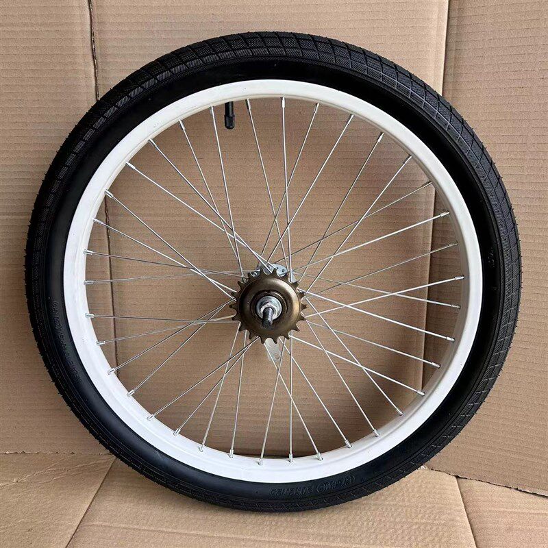 20寸倒刹车轮车圈18齿飞轮36孔车条死飞前后轮倒刹花鼓后轮组整套
