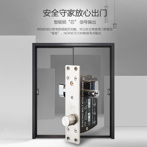 YLI/意林电子YB-620(LED)门禁电锁附锁胆实芯锁芯智能坚固电插锁