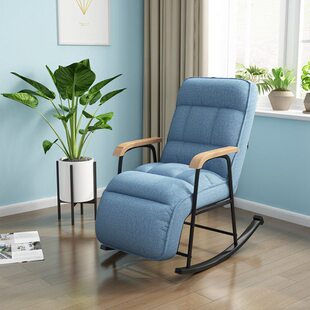 阳台躺椅北欧布艺摇椅家用躺椅大人懒人午休沙发摇摇椅简约休闲椅
